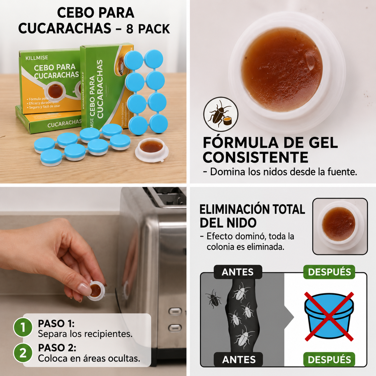 Repelente De Cucarachas 8 Comprimidos