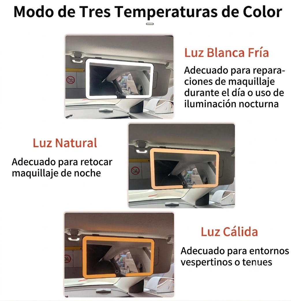 Espejo Maquillaje con Luz Led Para Coche